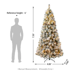 Pre-Lit Christmas Trees*The Holiday Aisle Flocked Spruce Christmas Tree With Lights