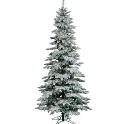 Pre-Lit Christmas Trees*The Holiday Aisle Flocked Utica Fir Slim Artificial Christmas Tree