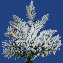 Pre-Lit Christmas Trees*The Holiday Aisle Flocked Utica Fir Slim Artificial Christmas Tree