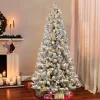 Pre-Lit Christmas Trees*The Holiday Aisle Flocked Virginia Pine 6.5' Green/White Pine Artificial Christmas Tree With 300 Clear/White Lights