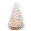 Pre-Lit Christmas Trees*Martha Stewart Flocked White Spruce Artificial Christmas Tree With Clear/White Lights