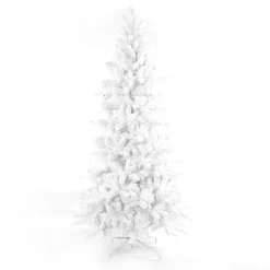 Pre-Lit Christmas Trees*Martha Stewart Flocked White Spruce Artificial Christmas Tree With Clear/White Lights