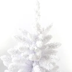 Pre-Lit Christmas Trees*Martha Stewart Flocked White Spruce Artificial Christmas Tree With Clear/White Lights