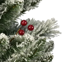 Pre-Lit Christmas Trees*The Holiday Aisle 4-Foot Pre-Lit And Flocked Artificial Christmas Tree With Decorative Berries And 50 Lights