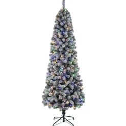 Pre-Lit Christmas Trees*The Holiday Aisle 7Ft Prelit Flocked Tree With Dual Lights