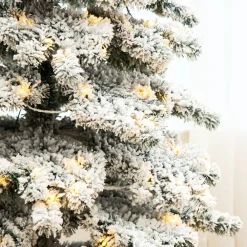 Pre-Lit Christmas Trees*The Holiday Aisle 7.5Ft Slender Flocked/Frosted Spruce Christmas Tree With 350 Led Lights