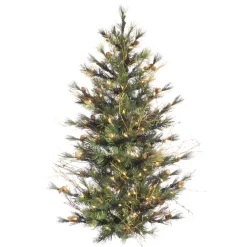 Pre-Lit Christmas Trees*Andover Mills Galarza 3' Green Pine Artificial Christmas Tree With 100 Clear/White Lights