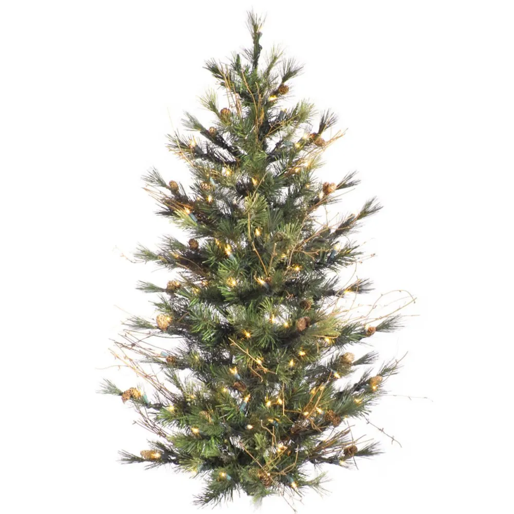 Pre-Lit Christmas Trees*Andover Mills Galarza 3' Green Pine Artificial Christmas Tree With 100 Clear/White Lights
