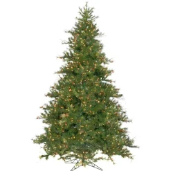 Pre-Lit Christmas Trees*Andover Mills Galarza 9' Green Pine Artificial Christmas Tree With 1100 Warm Clear/White Lights