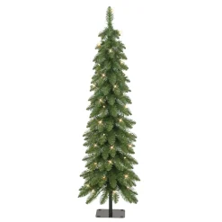 Pre-Lit Christmas Trees*The Holiday Aisle Glendower Slender Green Pine Christmas Tree With 50 Lights