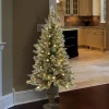 Pre-Lit Christmas Trees*Three Posts Glittery Bristle Realistic Artificial Pine Christmas Tree With 150 Led Lights