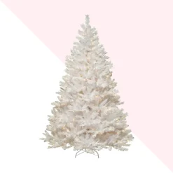 Pre-Lit Christmas Trees*Hashtag Home Glittery White Artificial Fir Christmas Tree With Lights