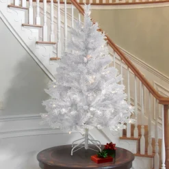 Pre-Lit Christmas Trees*Hashtag Home Glittery White Artificial Fir Christmas Tree With Lights