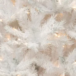 Pre-Lit Christmas Trees*Hashtag Home Glittery White Artificial Fir Christmas Tree With Lights