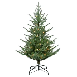 Pre-Lit Christmas Trees*The Holiday Aisle Gosselke 4' 6" H Green Realistic Artificial Spruce Christmas Tree With 150 Lights
