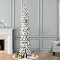 Pre-Lit Christmas Trees*The Holiday Aisle Graciana 7' H Slender Green Pine Christmas Tree With 150 Lights