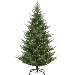 Pre-Lit Christmas Trees*The Holiday Aisle Gracijus 9' H Green Realistic Artificial Spruce Christmas Tree With 600 Lights