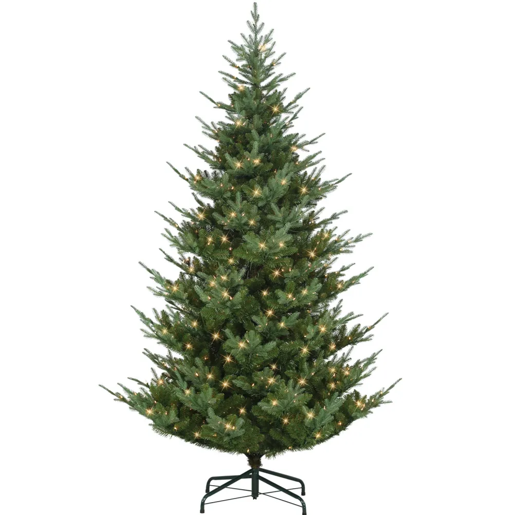 Pre-Lit Christmas Trees*The Holiday Aisle Gracijus 9' H Green Realistic Artificial Spruce Christmas Tree With 600 Lights