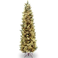 Pre-Lit Christmas Trees*Steelside Green Artificial Christmas Tree With Clear/White Lights