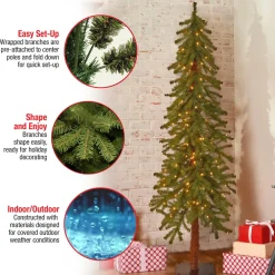 Pre-Lit Christmas Trees*Steelside Green Artificial Christmas Tree With 150 Clear/White Lights