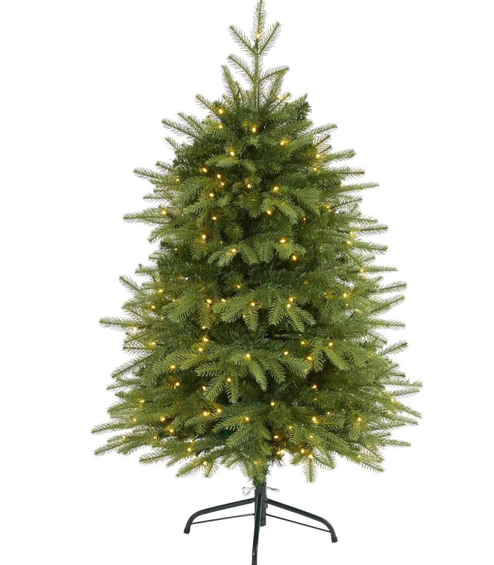 Pre-Lit Christmas Trees*The Holiday Aisle Green Artificial Fir Feather Christmas Tree With Led Lights