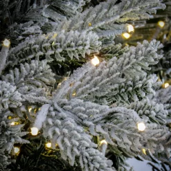 Pre-Lit Christmas Trees*The Twillery Co. Green Artificial Fir Flocked/Frosted Christmas Tree With Led Lights