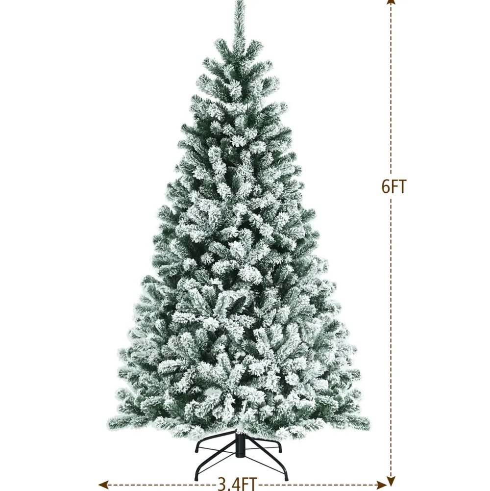 Pre-Lit Christmas Trees*The Holiday Aisle Green Artificial Flocked/Frosted Christmas Tree With Led Lights