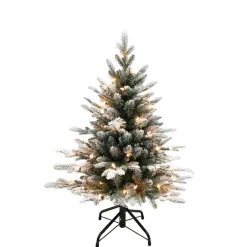 Pre-Lit Christmas Trees*Kurt Adler Green Artificial Pine Flocked/Frosted Christmas Tree