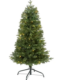 Pre-Lit Christmas Trees*The Holiday Aisle Green Artificial Realistic Fir Feather Christmas Tree With Led Steady/Constant Lights