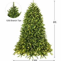 Pre-Lit Christmas Trees*The Holiday Aisle Green Fir Artificial Christmas Tree With 650 Clear & White Lights