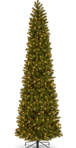 Pre-Lit Christmas Trees*Mercury Row Green Fir Artificial Christmas Tree With Color + Clear Lights