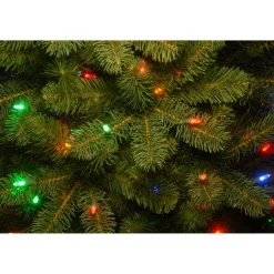 Pre-Lit Christmas Trees*Mercury Row Green Fir Artificial Christmas Tree With Color + Clear Lights