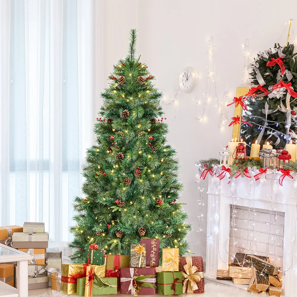 Pre-Lit Christmas Trees*The Holiday Aisle Green Pine Artificial Christmas Tree With 250 Clear/White Lights