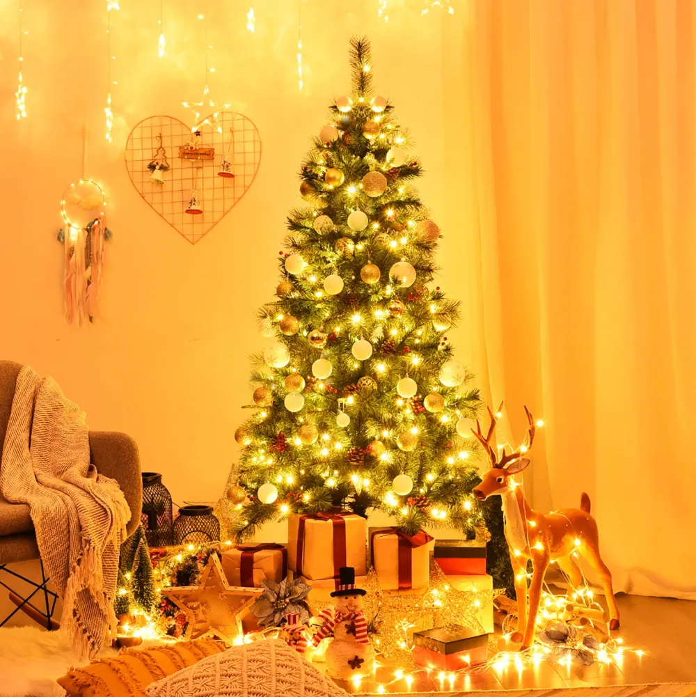 Pre-Lit Christmas Trees*The Holiday Aisle Green Pine Artificial Christmas Tree With 250 Clear/White Lights