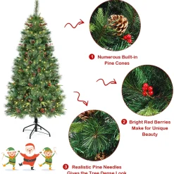 Pre-Lit Christmas Trees*The Holiday Aisle Green Pine Artificial Christmas Tree With 250 Clear/White Lights