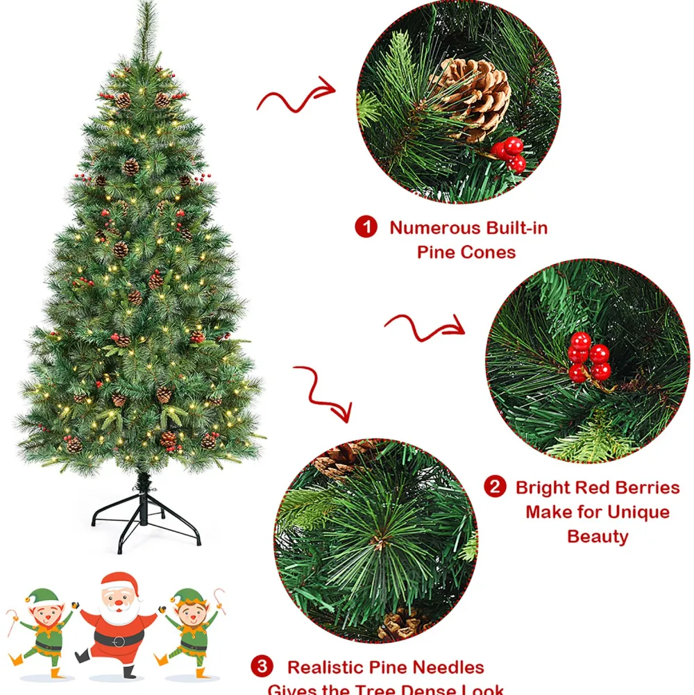 Pre-Lit Christmas Trees*The Holiday Aisle Green Pine Artificial Christmas Tree With 250 Clear/White Lights
