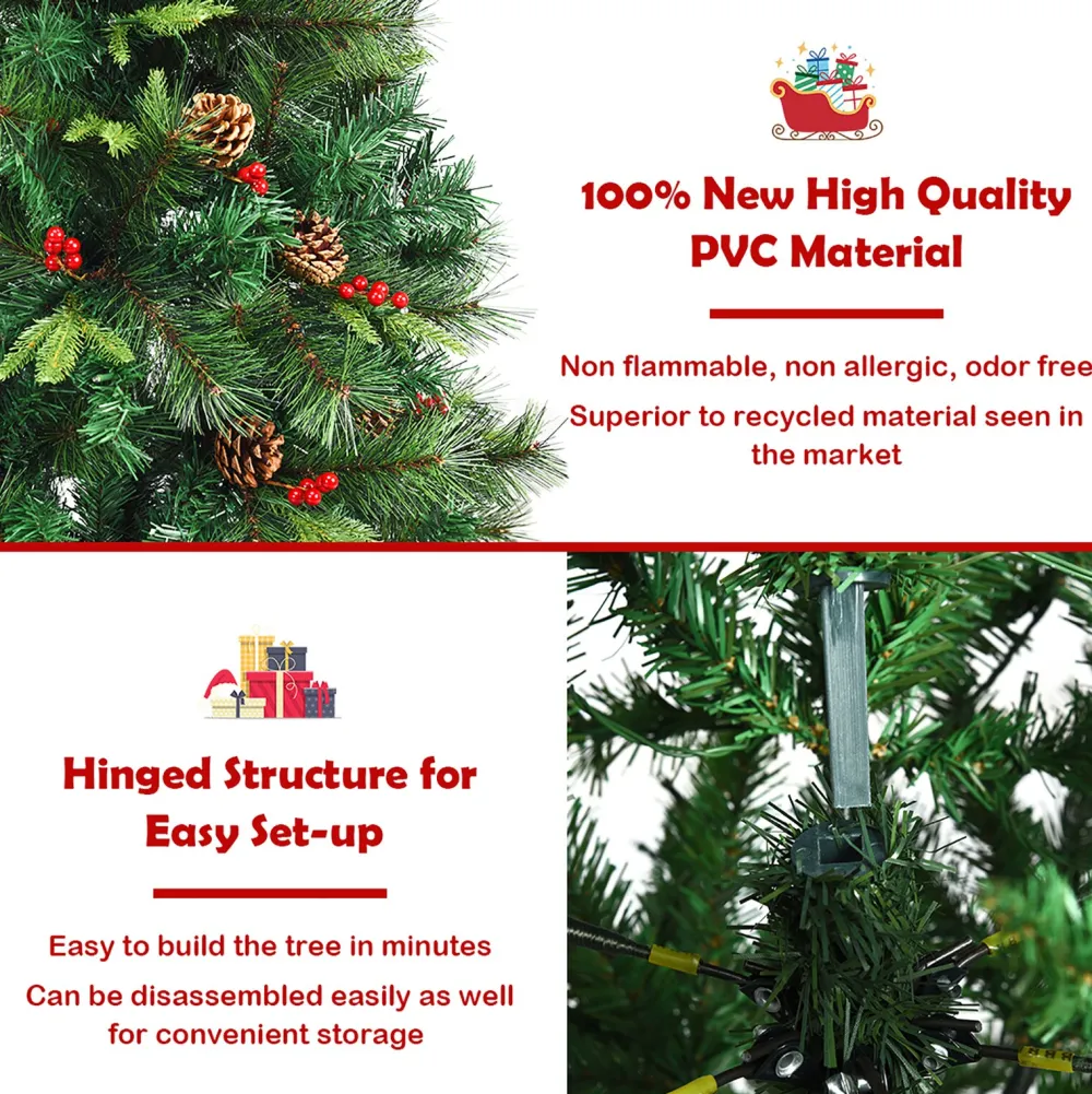 Pre-Lit Christmas Trees*The Holiday Aisle Green Pine Artificial Christmas Tree With 250 Clear/White Lights