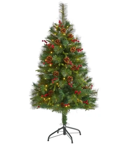 Pre-Lit Christmas Trees*The Holiday Aisle Green Pine Artificial Christmas Tree With Clear/White Lights