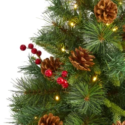 Pre-Lit Christmas Trees*The Holiday Aisle Green Pine Artificial Christmas Tree With Clear/White Lights