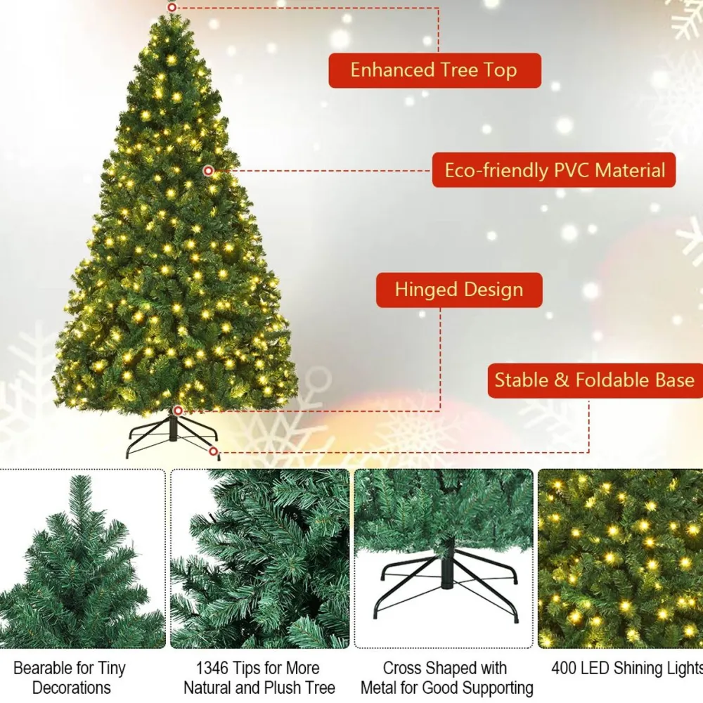 Pre-Lit Christmas Trees*The Holiday Aisle Green Pine Artificial Christmas Tree With 430 Warm White Lights