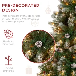 Pre-Lit Christmas Trees*The Holiday Aisle Green Pine Artificial Christmas Tree With 250 Clear/White Lights