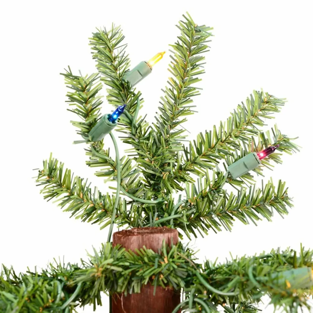 Pre-Lit Christmas Trees*The Holiday Aisle Green Pine Artificial Christmas Tree With Multi-Colored Mini Lights