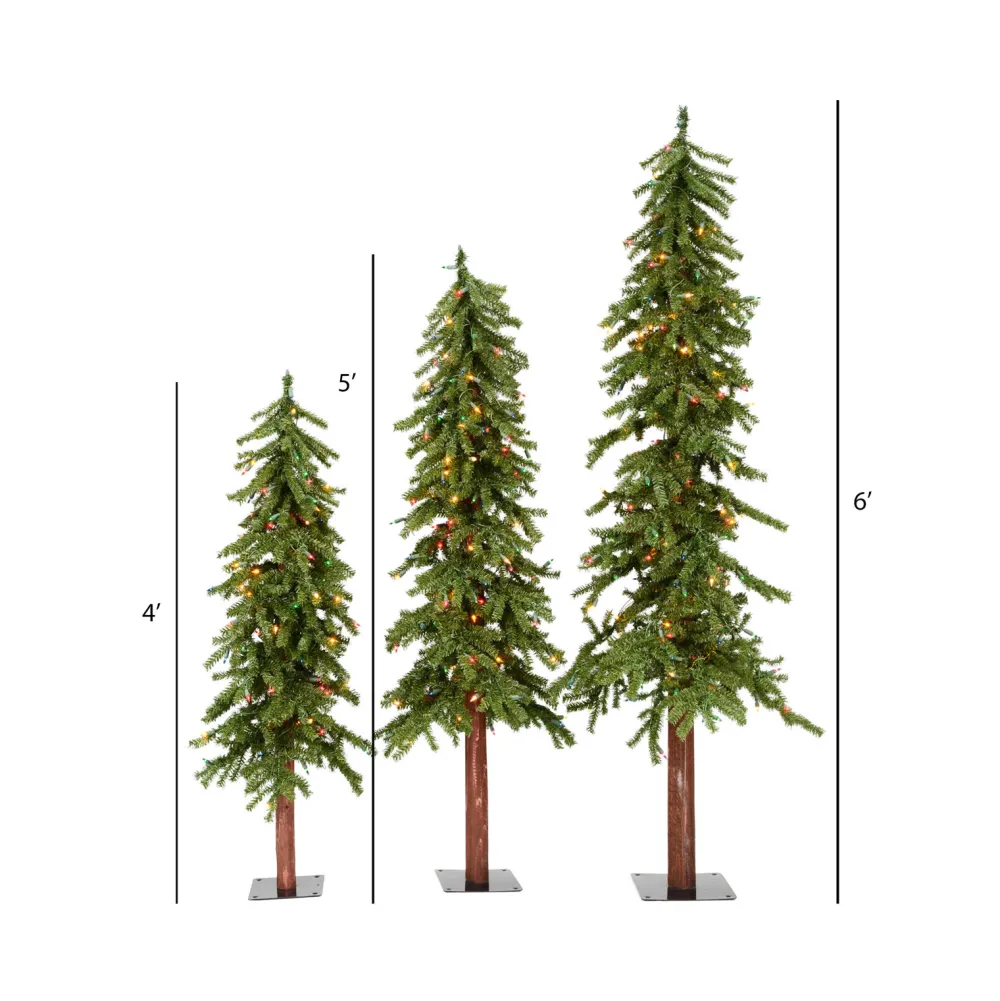 Pre-Lit Christmas Trees*The Holiday Aisle Green Pine Artificial Christmas Tree With Multi-Colored Mini Lights