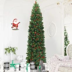 Pre-Lit Christmas Trees*The Holiday Aisle Green Pine Cashmere Christmas Tree With 150 Led Lights And Pinecones
