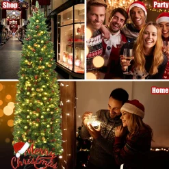 Pre-Lit Christmas Trees*The Holiday Aisle Green Pine Cashmere Christmas Tree With 150 Led Lights And Pinecones