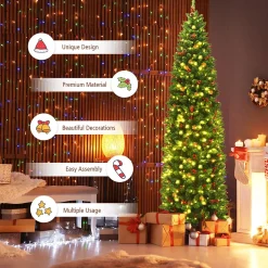 Pre-Lit Christmas Trees*The Holiday Aisle Green Pine Cashmere Christmas Tree With 150 Led Lights And Pinecones