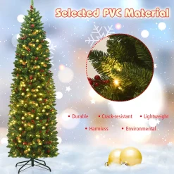 Pre-Lit Christmas Trees*The Holiday Aisle Green Pine Cashmere Christmas Tree With 150 Led Lights And Pinecones