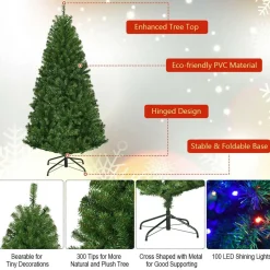 Pre-Lit Christmas Trees*The Holiday Aisle Green Pine Christmas Tree With Led Twinkling Lights