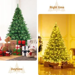 Pre-Lit Christmas Trees*The Holiday Aisle Green Pine Christmas Tree With Led Lights And Pinecones