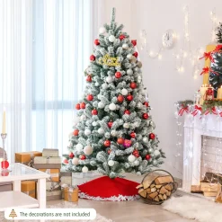 Pre-Lit Christmas Trees*The Holiday Aisle Green Pine Flocked/Frosted Christmas Tree With Led Lights